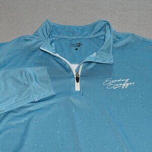 Sunday Swagger Golf Quarter Zip Blue Spackle Print All Over Print Shirt Large